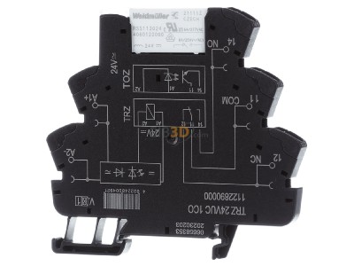 Front view Weidmller TRZ 24VUC 1CO Switching relay AC 24V DC 24V 
