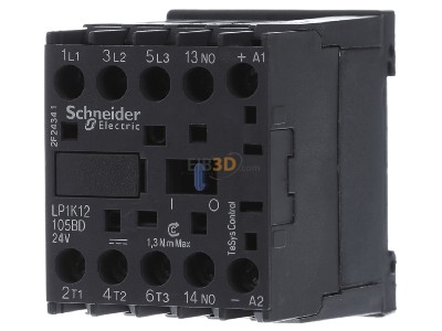 Front view Schneider Electric LP1K12105BD Magnet contactor 12A 24VDC 
