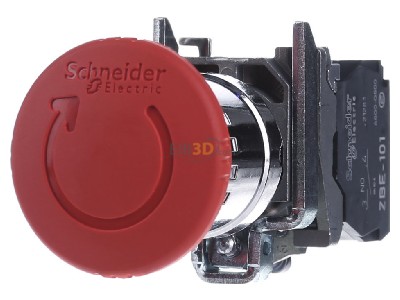 Front view Schneider Electric XB4BS84441 Emergency stop complete IP66 
