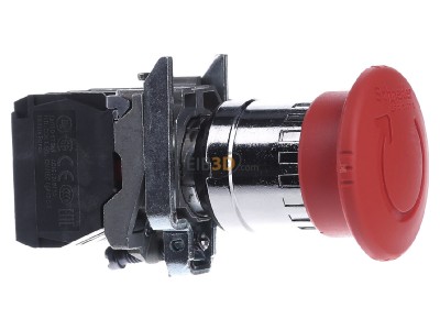 View on the left Schneider Electric XB4BS84441 Emergency stop complete IP66 
