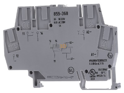 Ansicht hinten WAGO 859-368 Relaisklemme 230VAC 1U 