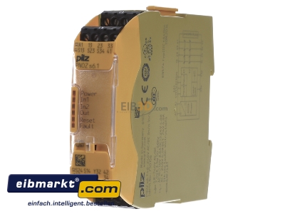 Frontansicht Pilz PNOZ s6.1 48-#750156 Zweihandbediengert 240VACDC 3 n/o 1 n/c 