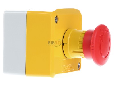 View on the left Schneider Electric XALK178 Emergency stop complete IP66 
