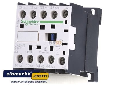 Front view Schneider Electric CA2KN31F7 Contactor relay 110VAC 1NC/ 3 NO - 
