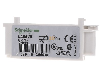 Front view Schneider Electric LAD4VG Surge voltage protection 50...127VAC 
