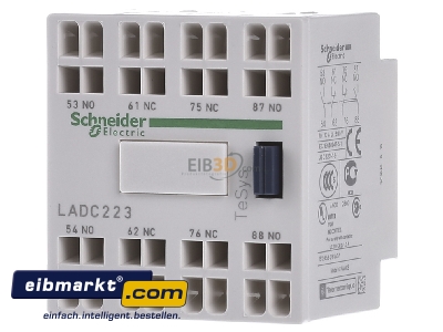 Front view Schneider Electric LADC223 Auxiliary contact block 2 NO/2 NC - 
