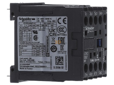 View on the left Schneider Electric LC1K12105B7 Magnet contactor 12A 24VAC 
