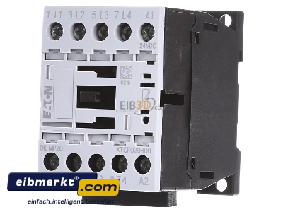 Front view Eaton (Moeller) DILMP20(24VDC) Magnet contactor 12A 24VDC 
