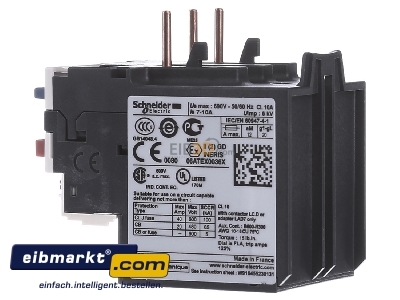 View on the right Schneider Electric LRD146 Thermal overload relay 7...10A - 
