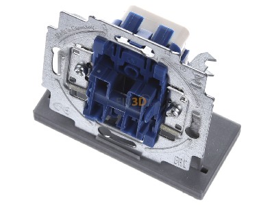 View up front Busch Jaeger 2000/5 US Series switch flush mounted blue 
