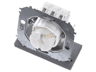 View up front Busch Jaeger 2001/5 U Series switch flush mounted cream white 
