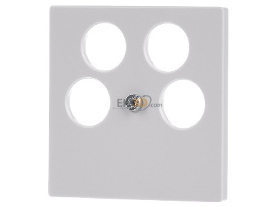 Frontansicht Merten 295319 Zentralplatte pws f.Antenn.Dose 4Loch 