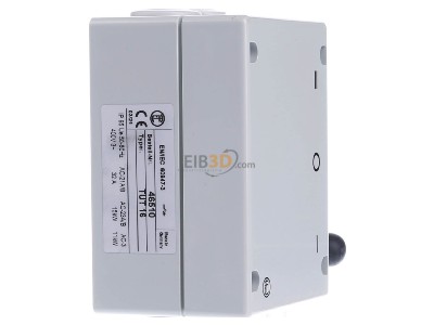 View on the left Elektra TUT 16 Off-load switch 3-p 25A 
