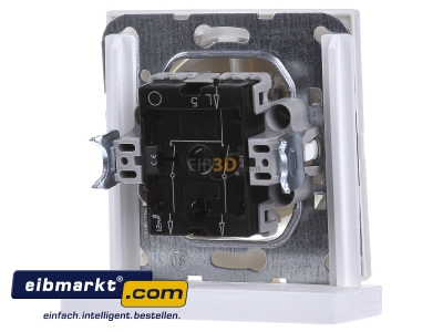 Back view Gira 012540 Series switch flush mounted white
