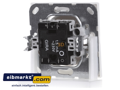 Back view Gira 013640 3-way switch (alternating switch)
