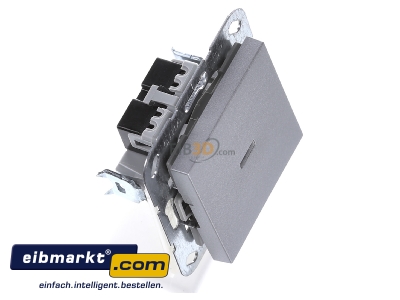 View top left Gira 012226 Two-way switch flush mounted aluminium 
