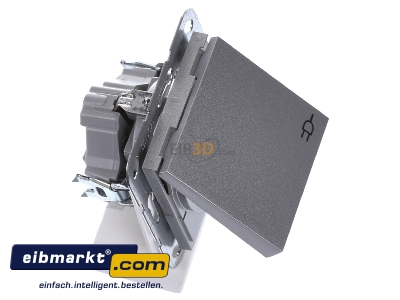 Ansicht oben links Gira 041426 Schuko-Steckdose alu m.Kindersch,System55 