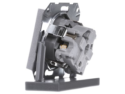 Ansicht rechts Gira 041826 Schuko-Steckdose 30G aluminium mit Kinderschutz, 