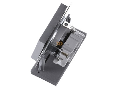 Ansicht oben rechts Gira 041826 Schuko-Steckdose 30G aluminium mit Kinderschutz, 