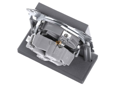 Ansicht oben hinten Gira 041826 Schuko-Steckdose 30G aluminium mit Kinderschutz, 