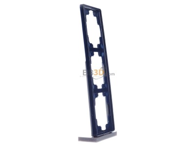 View on the left Gira 021346 Frame 3-gang blue 
