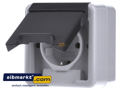 Frontansicht Gira 044030 Schuko-Steckdose gr AP-WG 