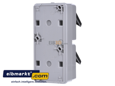 Ansicht hinten Gira 078030 Schuko-Doppelst.dose gr senkr., AP-WG 