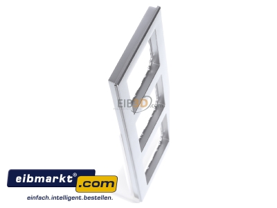 View top left Merten 486360 Frame 3-gang aluminium 
