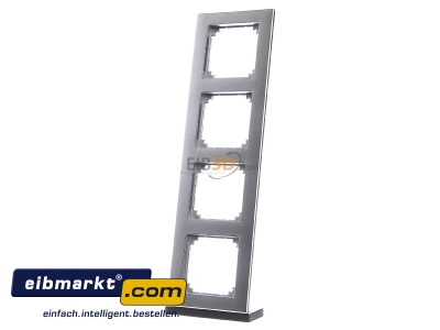 Front view Merten 486460 Frame 4-gang aluminium 
