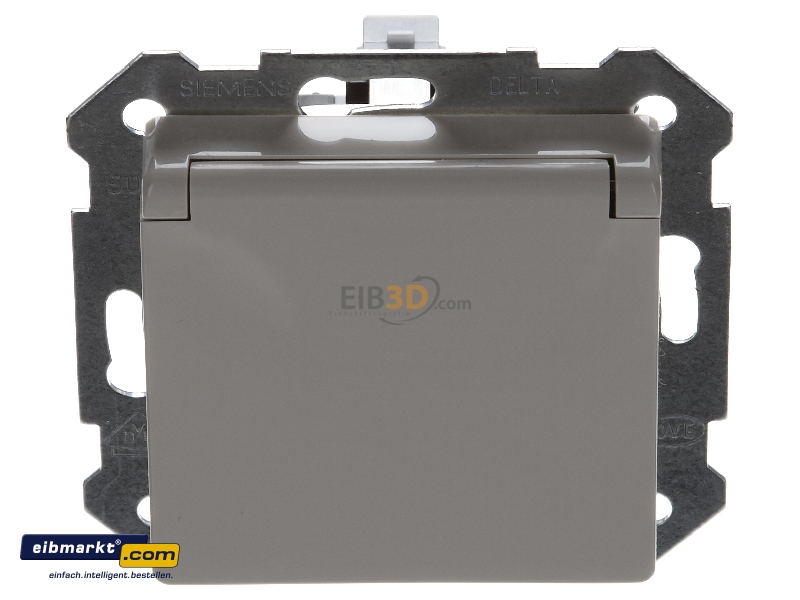Presa Schuko Siemens Delta Line 5UB1581 - Bianco Titanio, 16A 250V, Montaggio A Incasso, Morsetti A Innesto