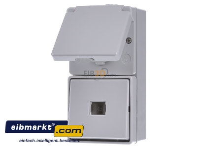 Front view Jung 671 W Combination switch/wall socket outlet
