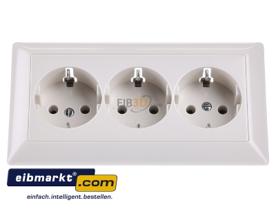 Frontansicht Jung AS 523 KK-SCHUKO-Steckdose ws 16A 250V 3-fach 