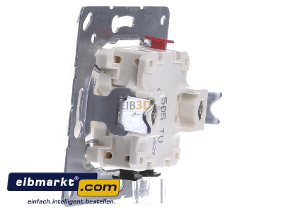 View on the right Jung 505 TU Series switch flush mounted
