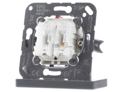 Front view Jung 505 U Series switch flush mounted 

