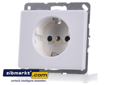Front view Jung SL 520 KI WW Socket outlet protective contact white - 
