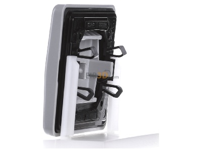 View on the right Jung CD 590 GR Cover plate for switch/push button grey 
