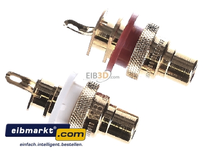 Ansicht oben links Jung CIB 63 HighEnd Cinch-Buchsen go Paar 