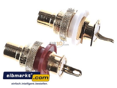 Ansicht oben rechts Jung CIB 63 HighEnd Cinch-Buchsen go Paar 