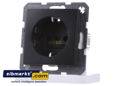 Front view Berker 47231606 Socket outlet protective contact
