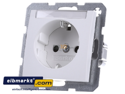 Front view Berker 47491909 Socket outlet protective contact white
