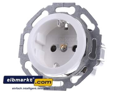 Front view Berker 4755 Socket outlet protective contact white
