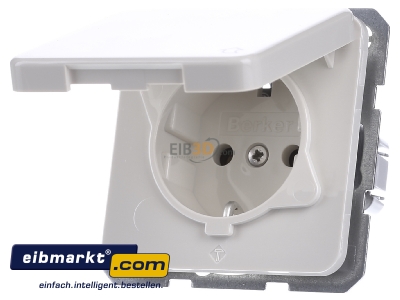 Front view Berker 4715 Socket outlet protective contact white

