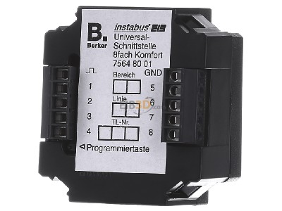 Front view Berker 75648001 EIB, KNX universal push-button interface 8 inputs or 8 outputs, 
