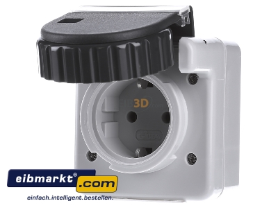 Front view Gira 044031 Socket outlet protective contact grey 
