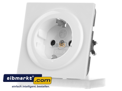 Front view Gira 045340 Socket outlet protective contact white - 
