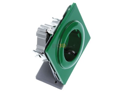 View top left Gira 045345 Schuko socket green with child protection, S-Color, 
