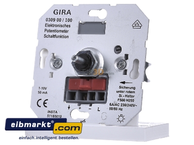 Front view Gira 030900 Control unit for light control system
