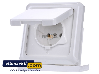 Front view Berker 471809 Socket outlet protective contact white
