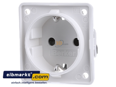 Front view Berker 947782502 Socket outlet protective contact white
