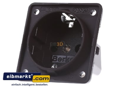 Front view Berker 941952501 Socket outlet protective contact brown
